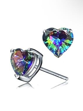 Mystic Topaz Sterling Silver 925 Earrings Studs